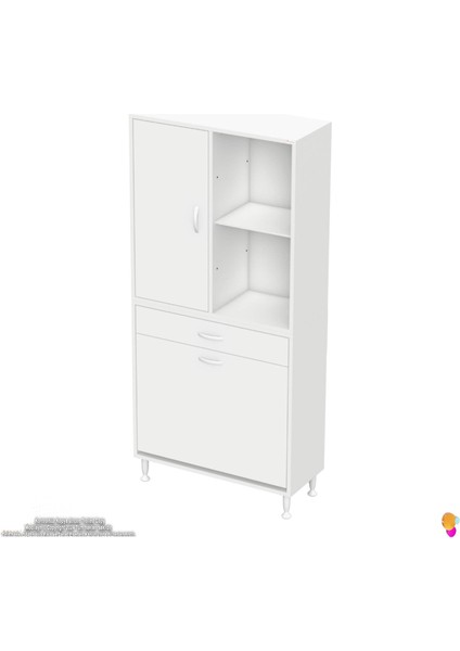 Kayra 1 Çekmece, 2 Göz Sepet, Tek Kapak, 4 Raf Dar Alan Banyo Dolabı 75X173X32,5 cm fırsatları