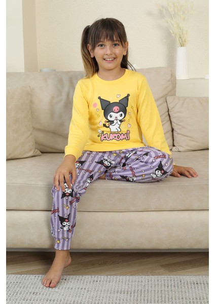 Krm Baskılı Kız Çocuk Pijama takımı - Sarı fiyatları