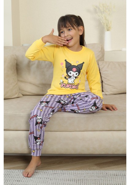 Krm Baskılı Kız Çocuk Pijama takımı - Sarı fırsatları