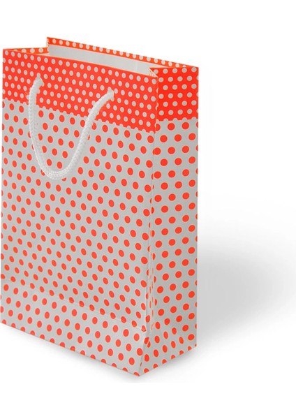 Neon Pembe Puantiyeli Karton Çanta 11X16,5CM