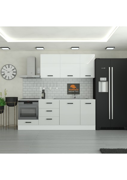 230 cm Mutfak Dolabı Mdf Kapak Tezgah Dahil YRKN230 100