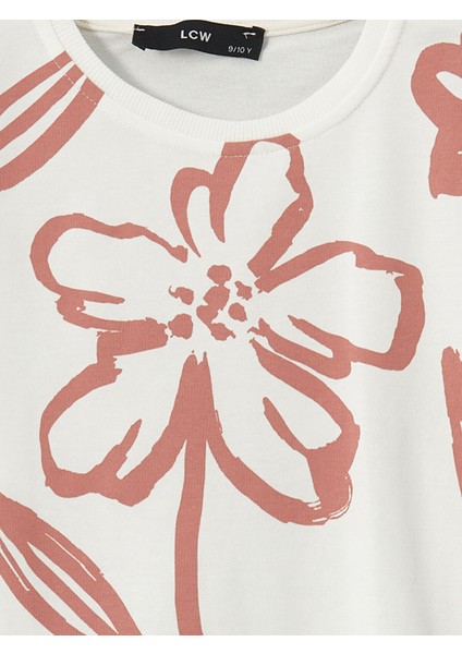 Yeni Sezon Bisiklet Yaka Çiçekli Kız Çocuk Sweatshirt fiyatları