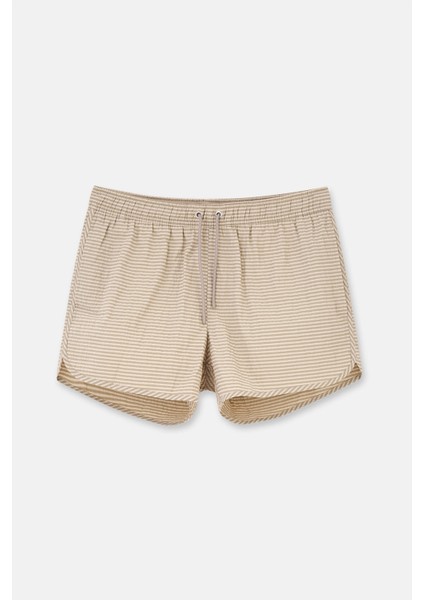 Bej Ekose Des. Mini Şort