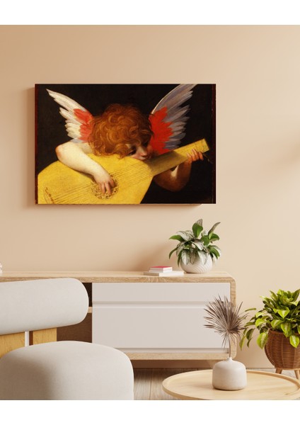 Rosso Fiorentino - Angel Playing The Lute - Ahşap Mdf Tablo