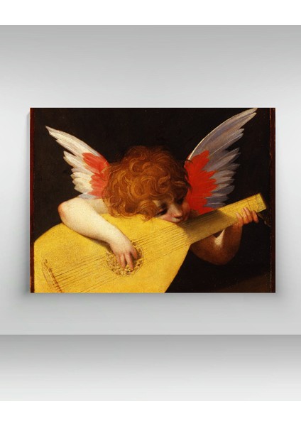Rosso Fiorentino - Angel Playing The Lute - Ahşap Mdf Tablo fiyatları