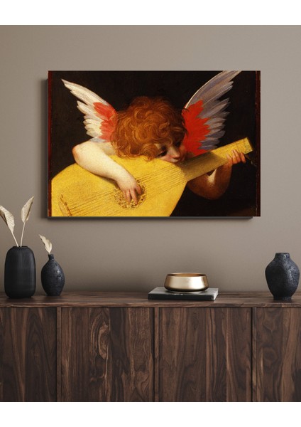 Rosso Fiorentino - Angel Playing The Lute - Ahşap Mdf Tablo fırsatları