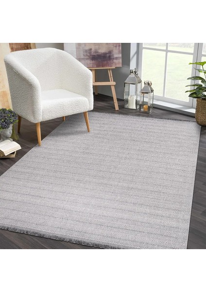 Abajo Modern Gri Polipropilen Atkılı Jüt Makine Halısı indirimleri