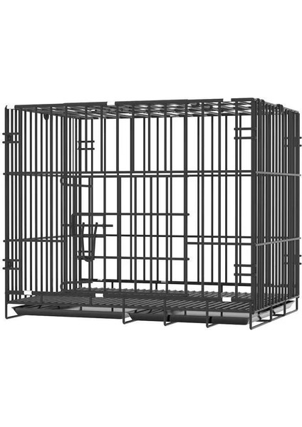Kedi Köpek Kafesi Metal Katlanabilir Tepsili 70X51X60