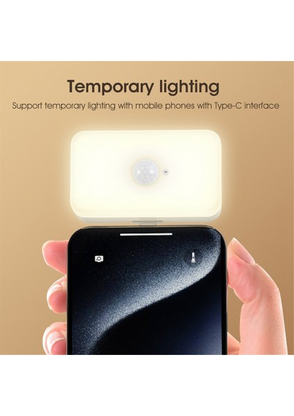 Pir Gece Işığı Akıllı Insan Vücut Sensörü Lambası Ev Koridoru Kabine Yatak Odası Tipik Eklenti LED Başucu Gece Işık-B (Yurt Dışından)