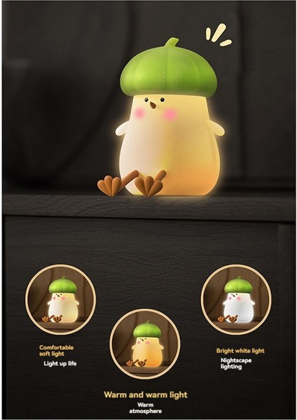Kawaii&#39;nin Küçük Sebze Tavuğu Küçük Gece Işık Yatak Odası Sevimli Atmosfer Işık Turuncu (Yurt Dışından) modelleri