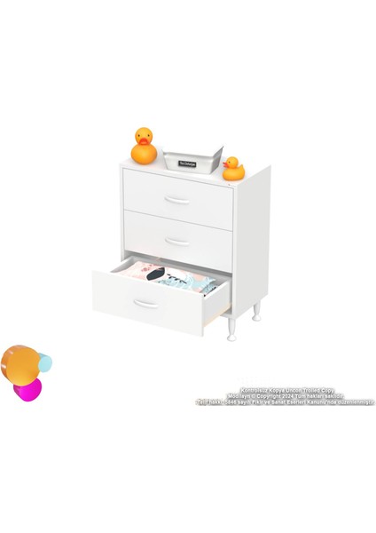 Efil 3'lü Çekmece Banyo Dolabı Çok Amaçlı Çekmecelerle Daha Düzenli 60X75X32,5 cm fırsatları