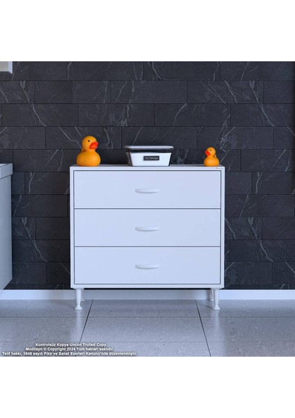 Efil 3'lü Çekmece Banyo Dolabı Çok Amaçlı Çekmecelerle Daha Düzenli 75X75X32,5 cm fiyatları