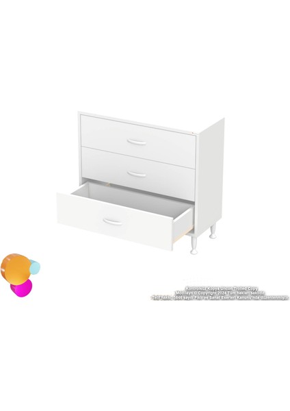 Efil 3'lü Çekmece Banyo Dolabı Çok Amaçlı Çekmecelerle Daha Düzenli 75X75X32,5 cm indirimleri