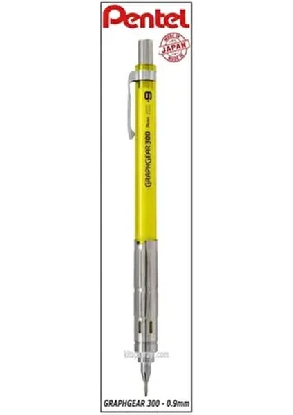 GraphGear 300 Versatil Kalem 0.9 mm Sarı Renk Dayanıklı Metal Klipsli fiyatları