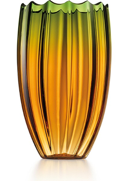 Mare Nassa Parlak Yeşil ve Amber Cam Büyük Boy Vazo