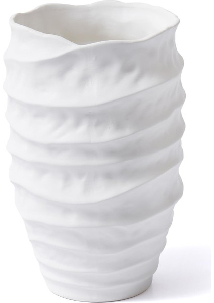 Licia Beyaz Seramik Vazo
