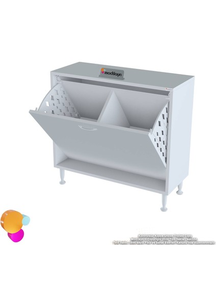 Magno Banyo Dolabı Düzenleyici Dolap 80 cmÇift Gözlü Sepet Hazneli Mini Banyo Dolabı 80x75x32,5 cm indirimleri