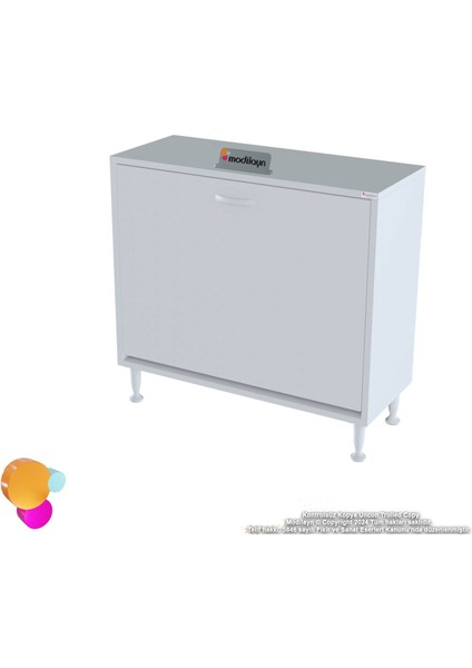 Magno Banyo Dolabı Düzenleyici Dolap 80 cmÇift Gözlü Sepet Hazneli Mini Banyo Dolabı 80x75x32,5 cm