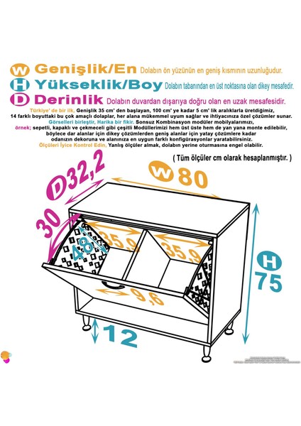 Magno Banyo Dolabı Düzenleyici Dolap 80 cmÇift Gözlü Sepet Hazneli Mini Banyo Dolabı 80x75x32,5 cm