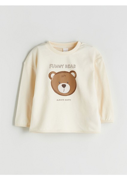 Yeni Sezon Bisiklet Yaka Erkek Bebek Sweatshirt ve Pantolon 2'li modelleri