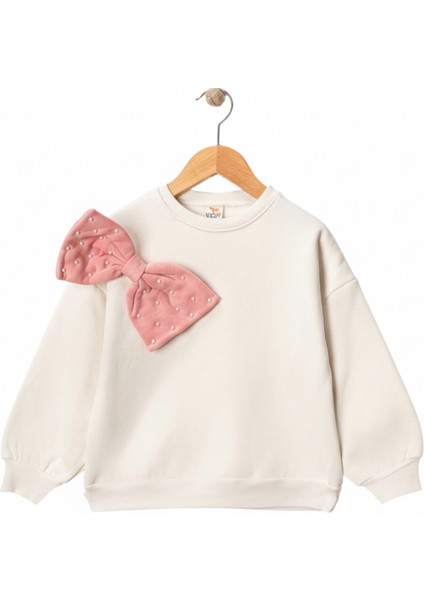 Kız Çocuk Incili Fiyonk Detaylı Ispanyol Paça 3 Iplik Şardonlu Eşofman Takımı 5-8 Yaş fiyatları