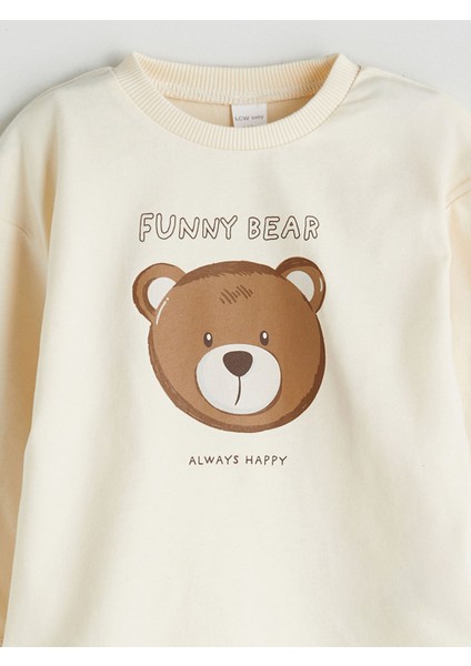 Yeni Sezon Bisiklet Yaka Erkek Bebek Sweatshirt ve Pantolon 2'li fırsatları