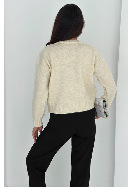 Kadın Örgü Kalın Triko Kazak – Yumuşak & Günlük Stil