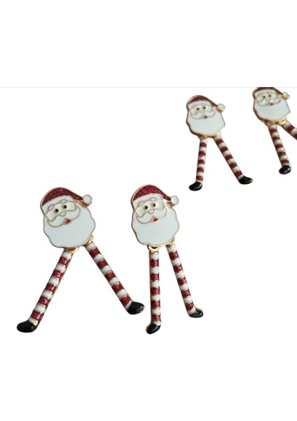 Kırmızı Beyaz Sallantı Bacaklı Çinko Alaşım Noel Baba Küpe fiyatları
