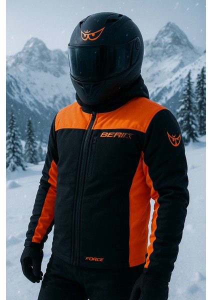 Turuncu Motosiklet Montu Rüzgar ve Su Geçirmez