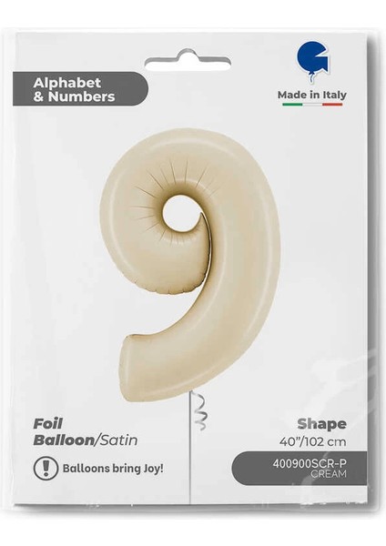 9 Rakam Supertrend Satin Cream Folyo Balon 26"