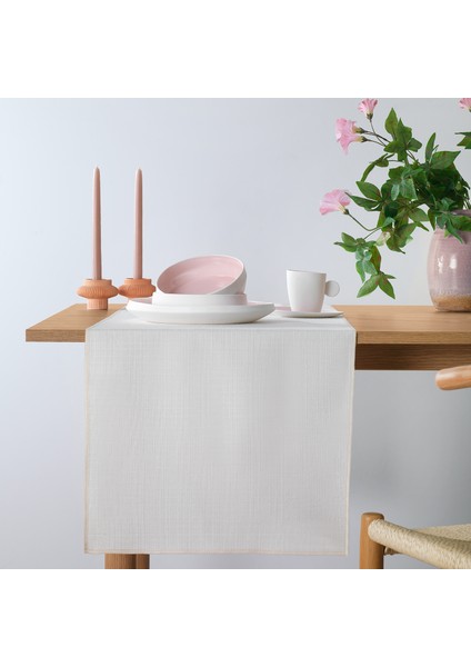 Home Bianca Keten Polyester Runner 40X160 cm 1 Parça-Ekru
