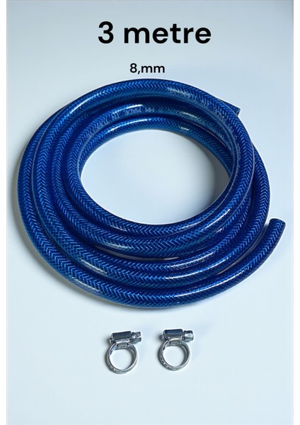 8mm Tüp Gaz Hortumu Kamp Ocak Ev Ocak Üç Katlı Gaz Hortum 3 Metre 2 Kelepçe