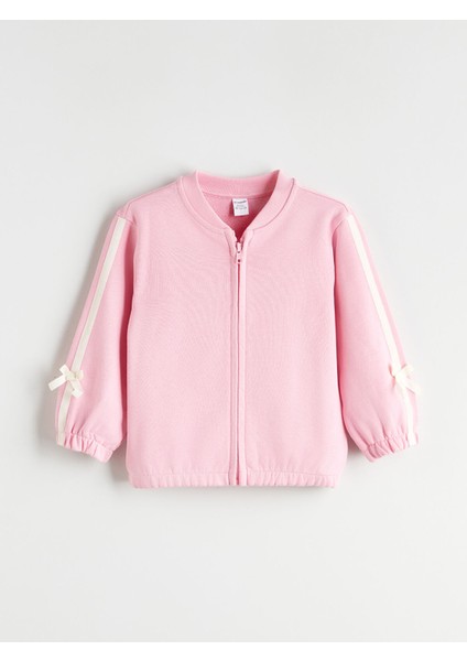 Yeni Sezon Bisiklet Yaka Fiyonk Detaylı Kız Çocuk Hırka