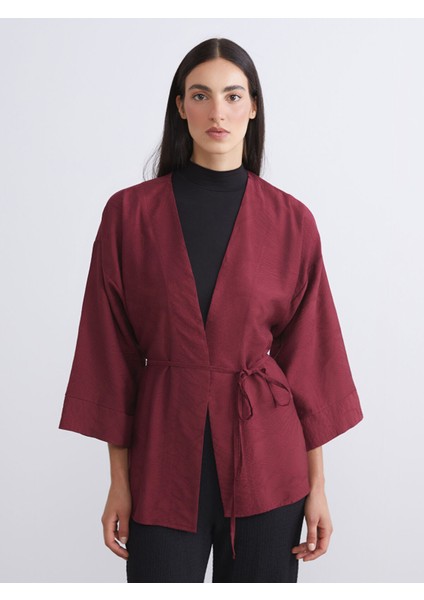 Yeni Sezon Şal Yaka Dokulu Kadın Kimono