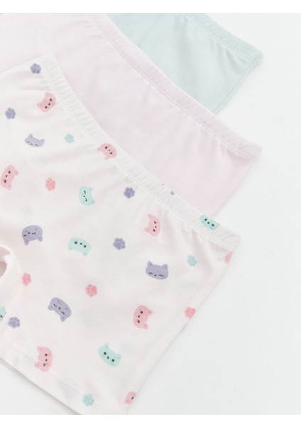 Yeni Sezon Beli Lastikli Baskılı Kız Bebek Boxer 3'lü modelleri