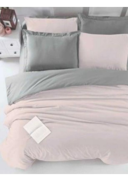 Çift Kişilik Lastikli Çarşaflı Nevresim Takımı Pamuklu Four Season Pudra Gri fırsatları