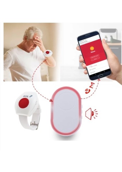 Yaşlı Panik Bilezik Buton Sos Acil Kablosuz Wifi Özelliği