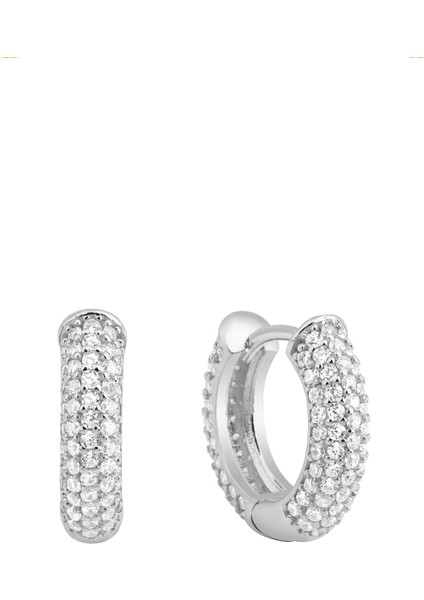 Jasmına Taşlı Halka Küpe