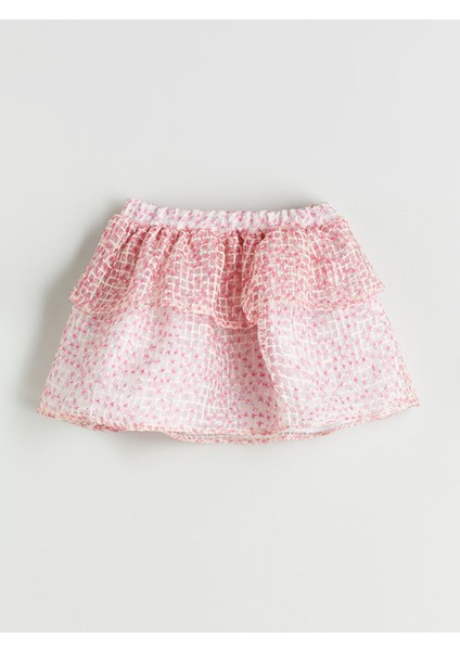 Yeni Sezon Beli Lastikli Çiçekli Kız Çocuk Etek