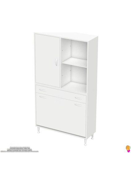 Kayra 1 Çekmece, 3 Göz Sepetli Organizer, Tek Kapak, 4 Raf Dar Alan Banyo Dolabı 90x173x32,5 cm indirimleri