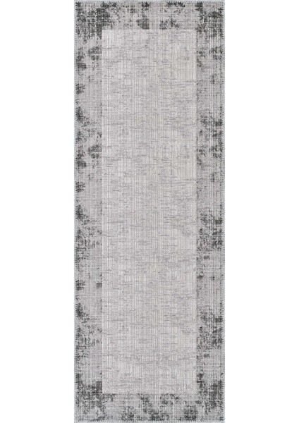 Badal Çerçeveli Gri Polyester ve Pamuklu Yıkanabilir Kaydırmaz Taban Dijital Baskı Halı modelleri