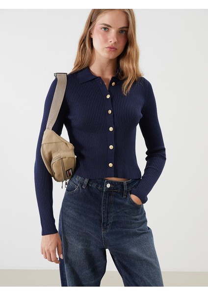 Yeni Sezon Polo Yaka Kadın Triko Hırka