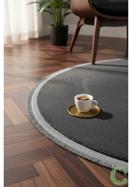 Post/peluş Yıkanabilir Kaymaz Taban Yumşacık Antrasit Saçaklı Modern ve Şık Salon Oturma Odası Mutfak Çocuk Odası Koridor Antre Halısı modelleri