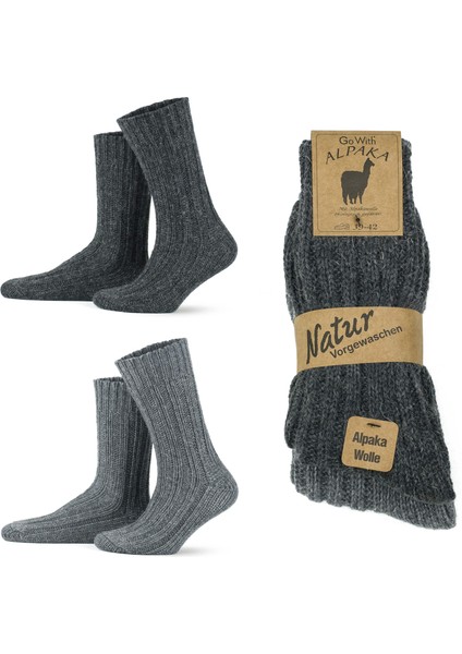 Alpaka Yünlü Termal Kışlık Kalın Çorap 3094