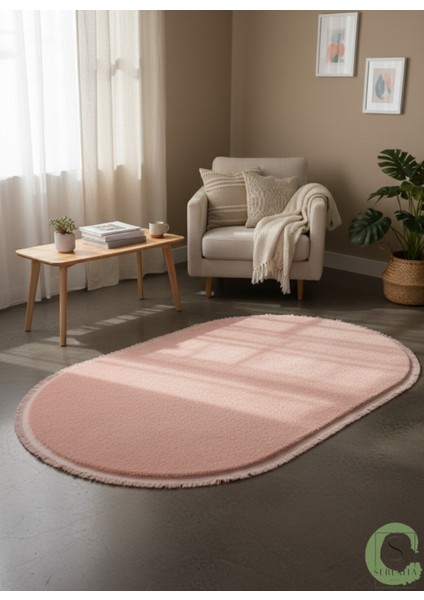 Post/peluş Yıkanabilir Kaymaz Taban Yumşacık Pembe Saçaklı Modern ve Şık Salon Oturma Odası Mutfak Çocuk Odası Koridor Antre Halısı fırsatları