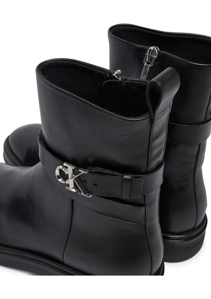 Metal Logolu Bilek Boy Kadın Siyah Bot HW0HW02663-BEH modelleri