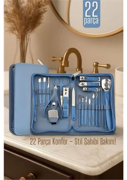 Modacar 22 Parçalı Profesyonel Manikür Pedikür Seti – Bakım Çantası | Evde Profesyonel Tırnak Bakımı