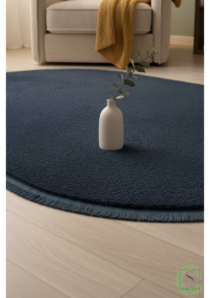 Post/peluş Yıkanabilir Kaymaz Taban Yumşacık Mavi Saçaklı Modern ve Şık Salon Oturma Odası Mutfak Çocuk Odası Koridor Antre Halısı modelleri