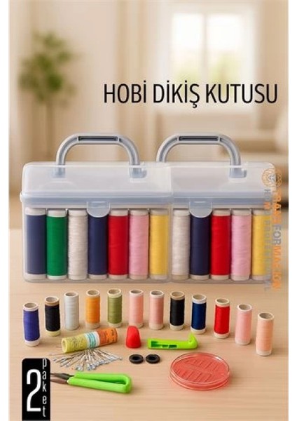 Modacar Dikiş Seti - 42 Parça Renkli Dikiş Seti – Mezuralı, Taşınabilir, Hobi ve Onarım Için