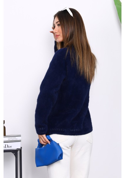 Lacivert Angora Yumoş Triko Hırka fırsatları